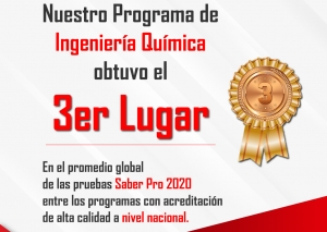 Programa de Ingeniería Química de la Universidad del Valle: 3er lugar en pruebas Saber Pro